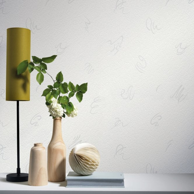 Abstract Motif White Blown Vinyl Wallpaper by Erismann 18117-10