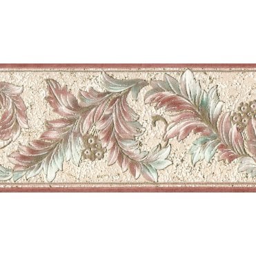 Acanthus Scroll Terracotta / Gold Blown Vinyl Border by Country Decor 4202B