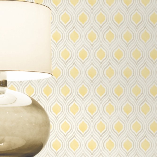 Ailsa Heavyweight Wallpaper Soft Lemon by Fine Decor FD41246