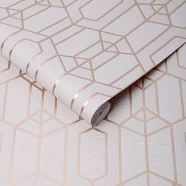 Graham & Brown Roll | Albany Geo Blush Pink Wallpaper 106566 | Superfresco Easy