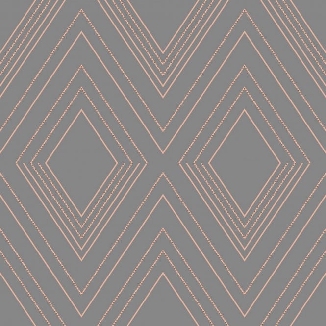 Alea Charcoal & Rose Heavyweight Embossed Vinyl Wallpaper by Muriva Couture 703042