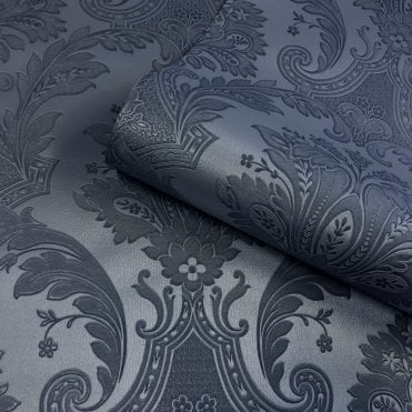 Belgravia Decor Roll | Amara Damask Dark Blue Wallpaper | GB 7371