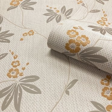Amelie Blossom Beige / Yellow Wallpaper by Belgravia Decor 3021
