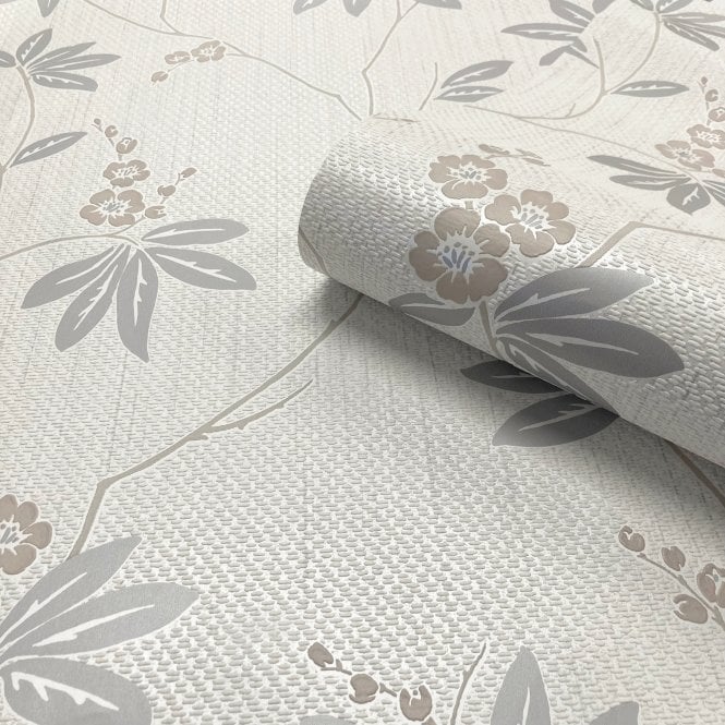 Amelie Blossom White / Beige Wallpaper by Belgravia Decor 3024