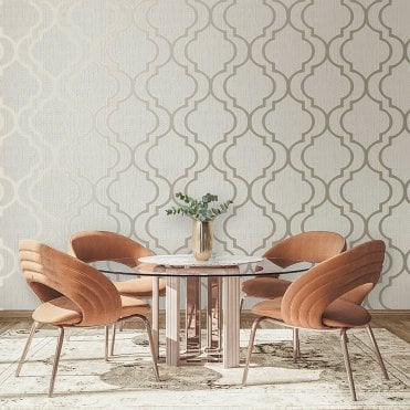 Amelie Trellis Cream Wallpaper by Belgravia Decor 3011