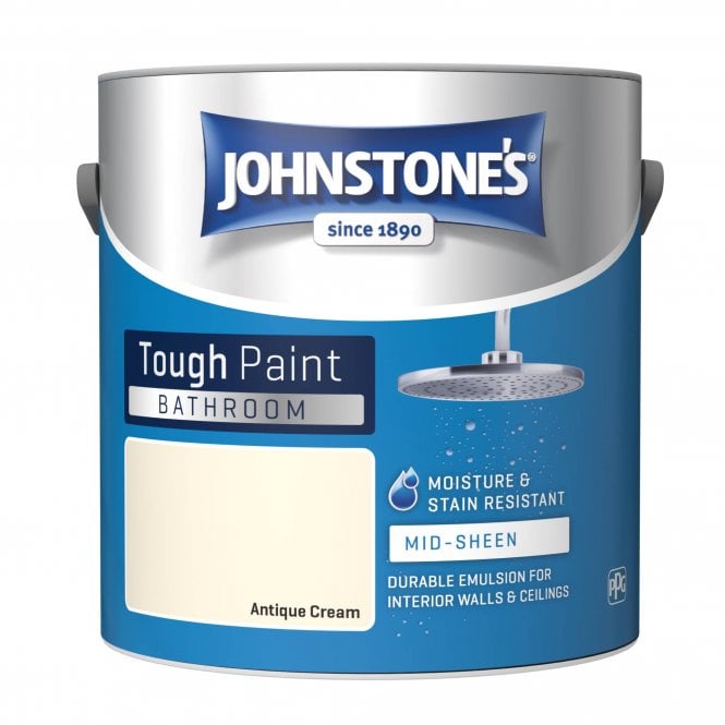 Antique Cream Soft Sheen Emulsion - Johnstones Bathroom Mid Sheen Wall and Ceiling Paint