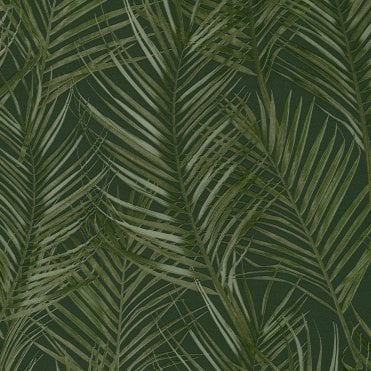 AS Creation Pattern | Attractive 2 Palm Leaves Wallpaper Green 39038-5 | innova