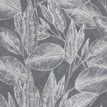 AS Creation Pattern | Attractive Leaves Black Metallic Wallpaper 37836-4 | Innova