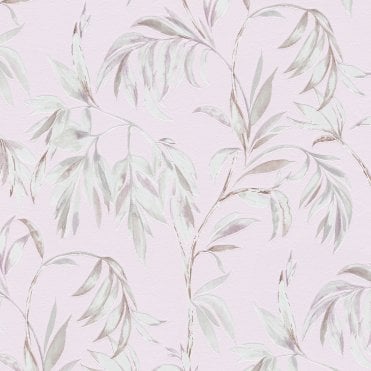 Attractive Leaves Trail Wallpaper Pink / Grey by AS Creation 37830-5