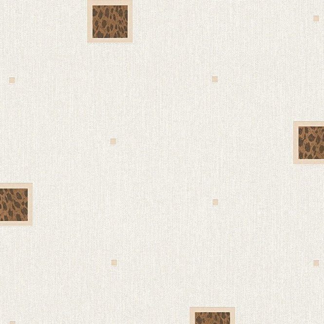 Bahamas Leopard Print Motif White / Brown Wallpaper by AS Creation 94164-1