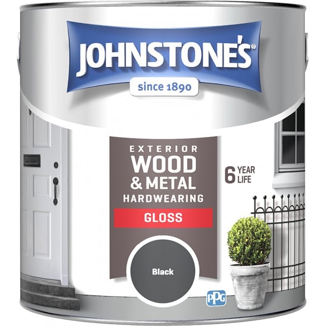Black Exterior Hardwearing Gloss - Johnstones Exterior Wood & Metal Paint