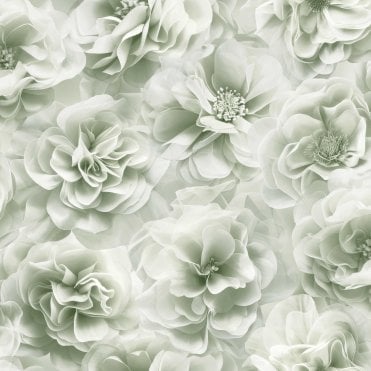 Bloom Sage Green Floral Wallpaper by Debona 3053