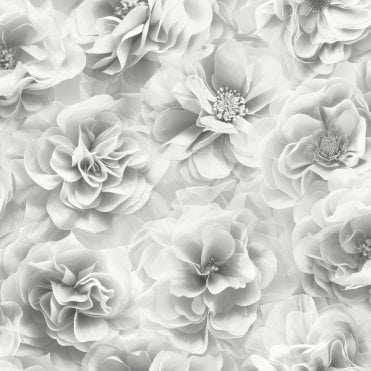 Bloom Soft Silver Floral Wallpaper by Debona 3052