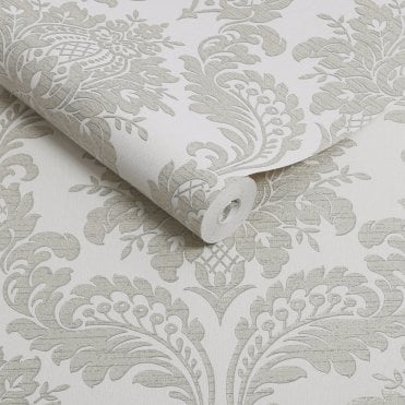 Boutique Archive Damask Grey Wallpaper by Graham & Brown 119972