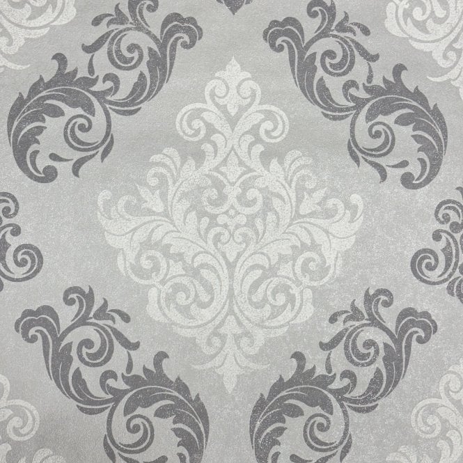 Boutique Elegance Damask Silver Wallpaper by Graham & Brown 33-404