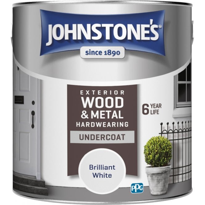 Brilliant White Exterior Hardwearing Undercoat - Johnstones Exterior Wood & Metal Paint