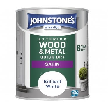 Brilliant White Exterior Quick Dry Satin - Johnstones Exterior Wood & Metal Paint