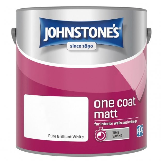Brilliant White Matt Emulsion - Johnstones One Coat Wall and Ceiling Paint
