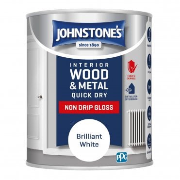 Brilliant White Interior Wood & Metal Hardwearing Quick Dry Gloss Paint Can 750ml