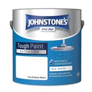 Brilliant White Soft Sheen Emulsion - Johnstones Bathroom Mid Sheen Wall and Ceiling Paint