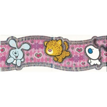Bublegum Petz Holograpahic Self Adhesive Scalloped Edge Border 60163