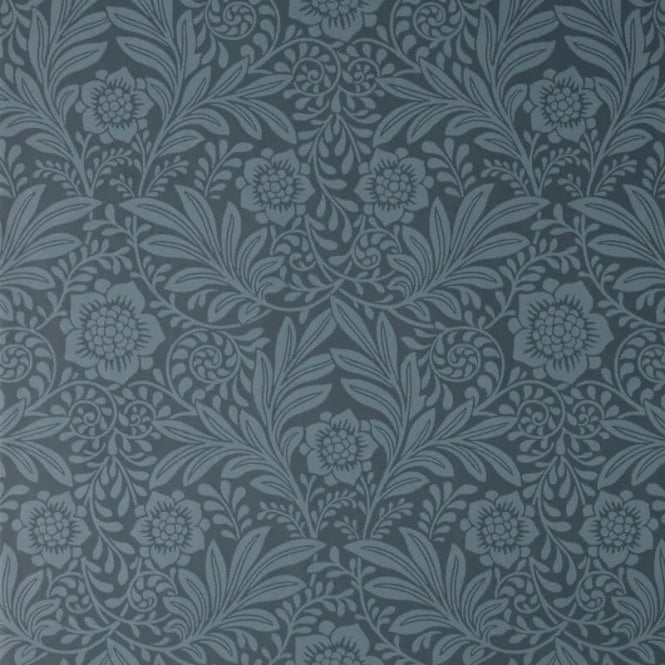 Camille Classic Floral Wallpaper Navy by Crown Archive M1745