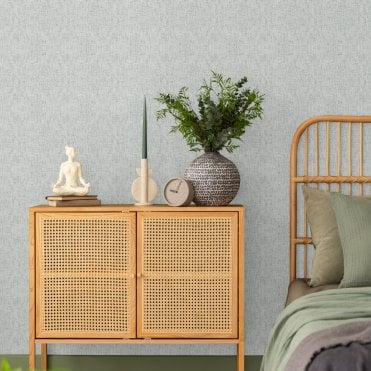 Caress Texture Green Blown Vinyl Wallpaper by Superfresco 128169
