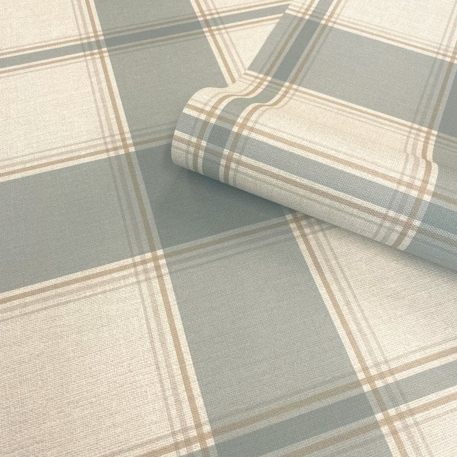 Carmella Check Wallpaper Blue by Belgravia Decor GB 7157