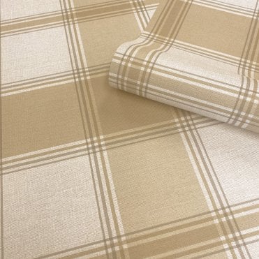 Belgravia Décor Roll | Carmella Check Wallpaper Cream / Sand GB 7158 | Zambaiti