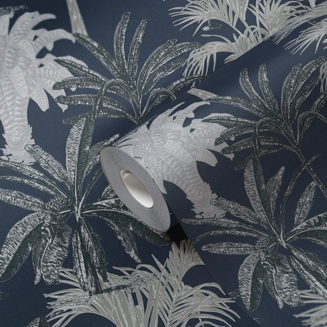 Change is Good Jungle Palms Blue Wallpaper by Michalsky Living 37983-5