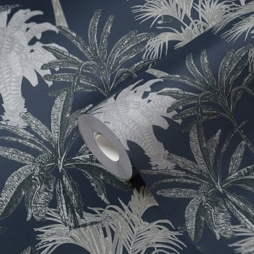Change is Good Jungle Palms Blue Wallpaper by Michalsky Living 37983-5