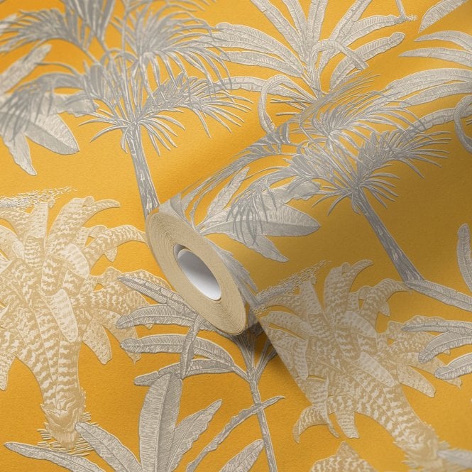 Change is Good Jungle Palms Yellow Wallpaper by Michalsky Living 37983-3