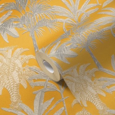 Change is Good Jungle Palms Yellow Wallpaper by Michalsky Living 37983-3