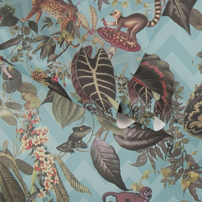 Change is Good Jungle Wall Light Blue Wallpaper by Michalsky Living 37990-4