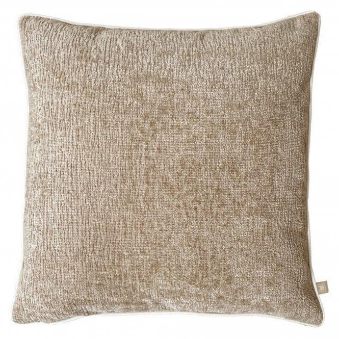 Chenille Beige 50cm Square Cushion from Belgravia Decor