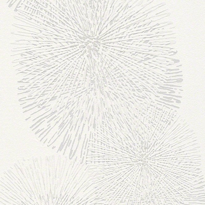 Chrysanthemum White Wallpaper by Schoner Wohnen for AS Creation 94359-1