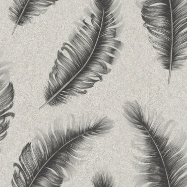 Belgravia Decor Pattern | Ciara Feather Gunmetal Wallpaper GB 4401 | Zambaiti Parati