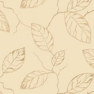Clear Spirit Beige / Gold Leaf Trail Wallpaper By Wall Fashion GranDeco CSA-006-05-9