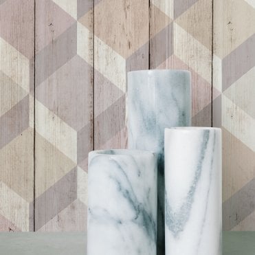 Grandeco Room | Copenhagen Pink Geometric Wallpaper 134501 | Ideco Home