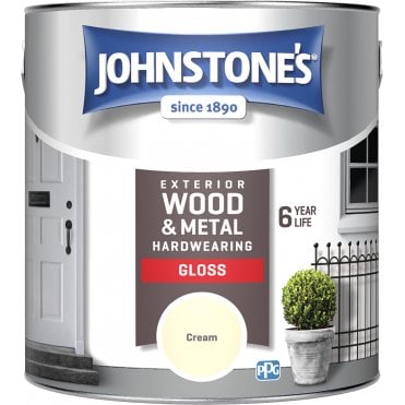 Cream Exterior Hardwearing Gloss - Johnstones Exterior Wood & Metal Paint