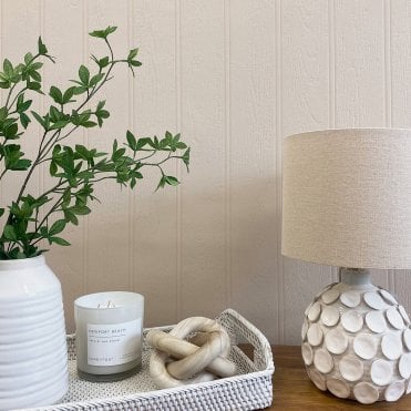 Cream Textured Beaded Wood Blown Vinyl Wallpaper by Belgravia 5852
