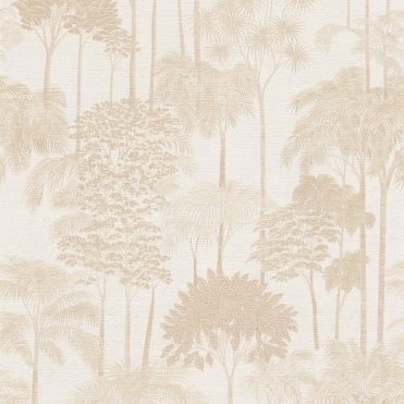 Cube II Palm Wallpaper Cream / Beige by AS Creation 79162-1