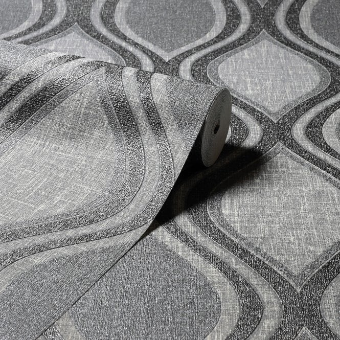 Curve Charcoal Wallpaper by Arthouse 295100