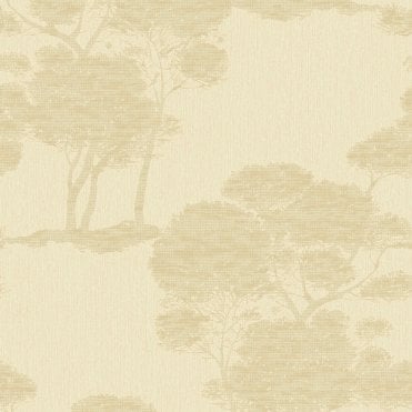 Darcy Gold Forest Wood Wallpaper From GranDeco A15701