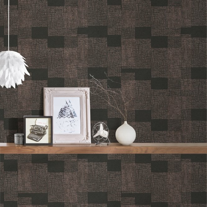 Desert Lodge Geometric Black Wallpaper by AS Creation 38525-2