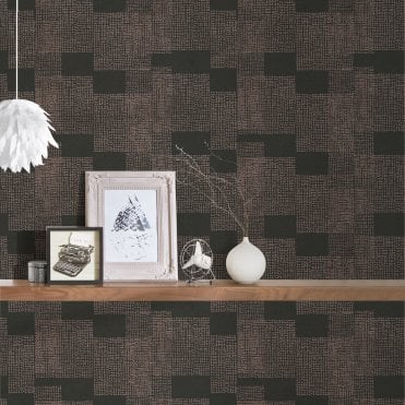 Desert Lodge Geometric Black Wallpaper by AS Creation 38525-2