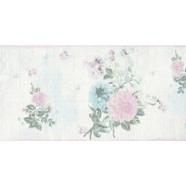 Djooz Shabby Chic Blue Floral Border by AS Creation 35876-2