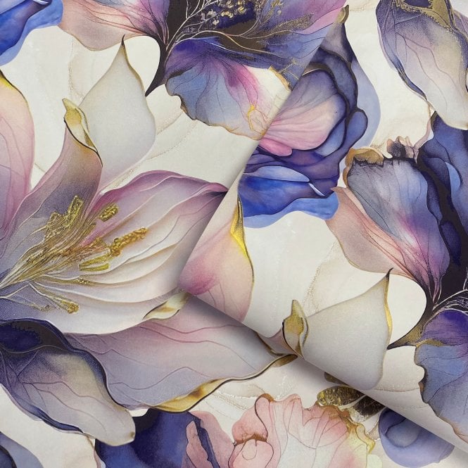 Elysian Floral Multi / Metallic Wallpaper by Muriva 212501