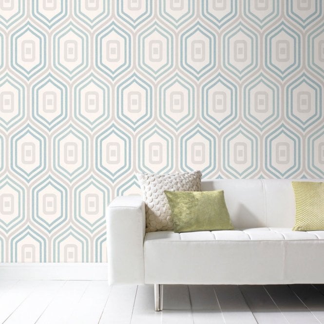 Entity Teal Wallpaper by Grandeco Life A33903