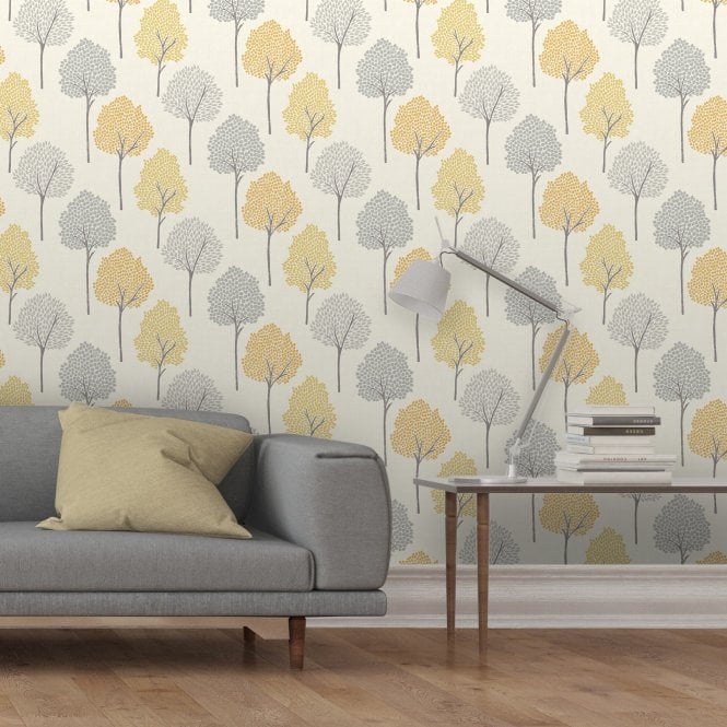 Eula Heavyweight Wallpaper Mustard by Fine Decor FD41578